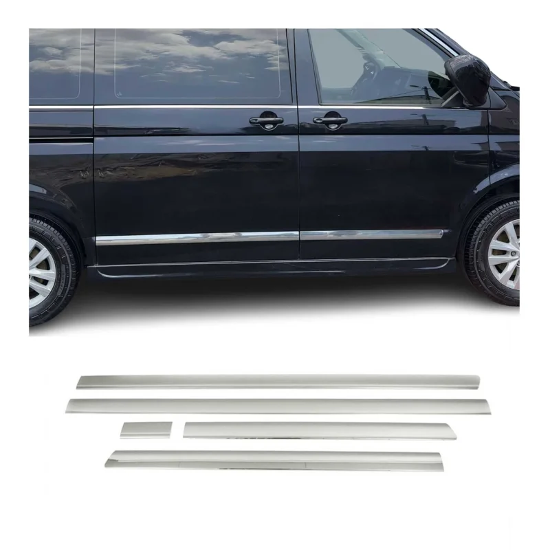 Seitentürleiste Türschutz für VW T6 T6.1 alle 2015-2024 Kurzer L1 Chrom 5x