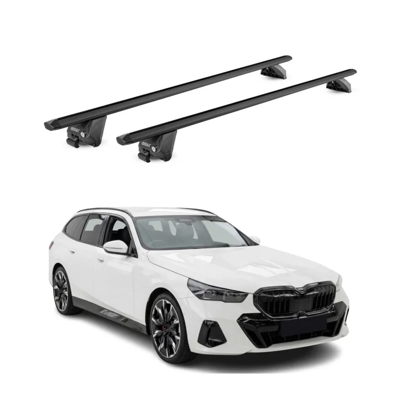 Dachträger für BMW 5er G61 Touring 2024-2026 100kg Aluminium Schwarz 2 tlg ABE