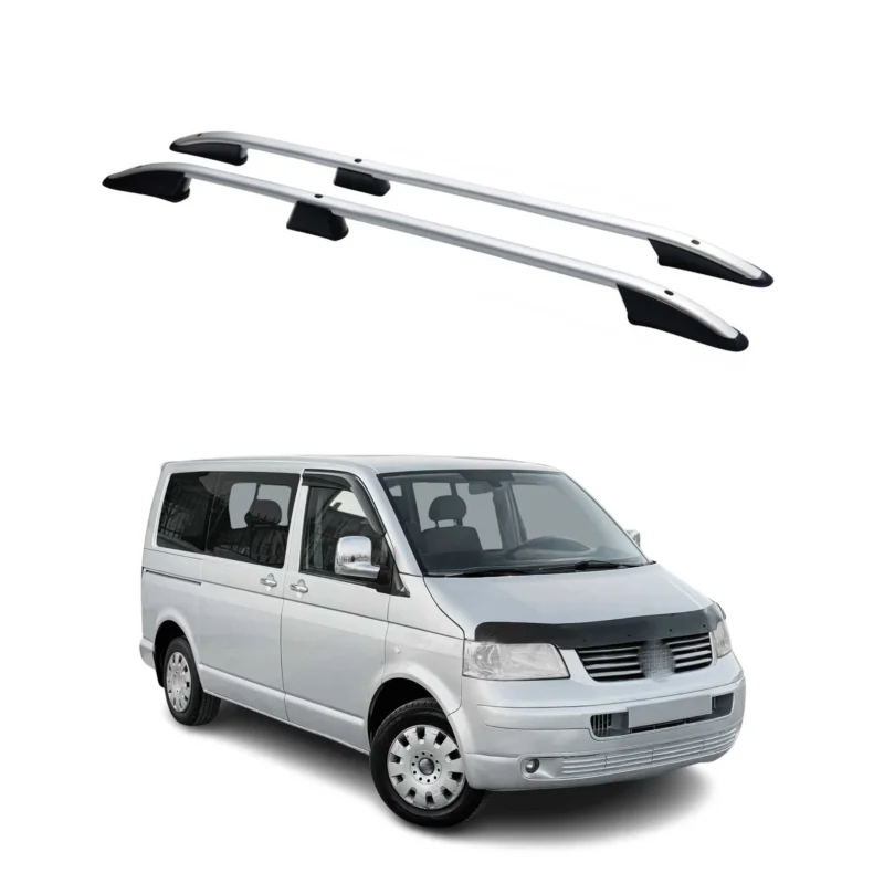 Dachreling für VW T5 T6 Transporter Multivan Caravelle 2003-2024 L1 Alu Silber