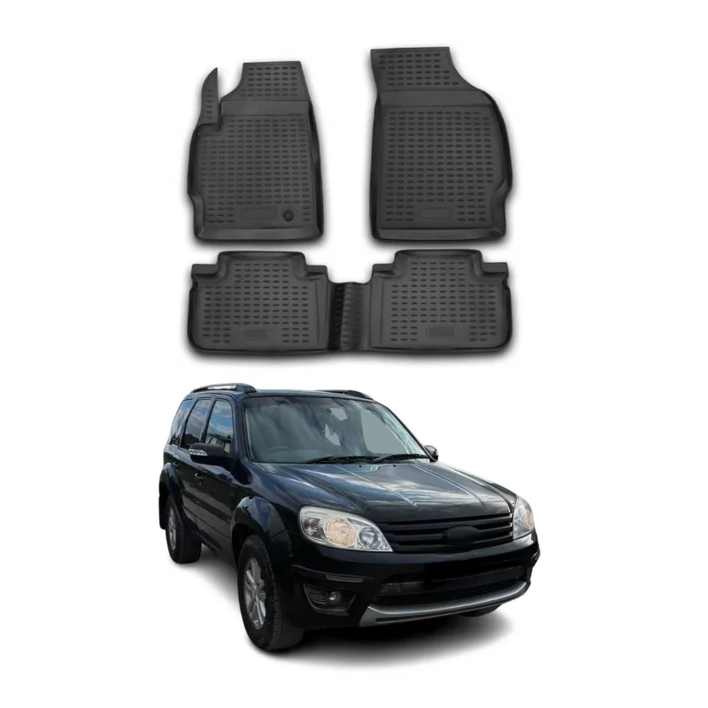 OMAC Gummimatten Fußmatten für Ford Kuga I 2008-2012 TPE Automatten Schwarz 3x