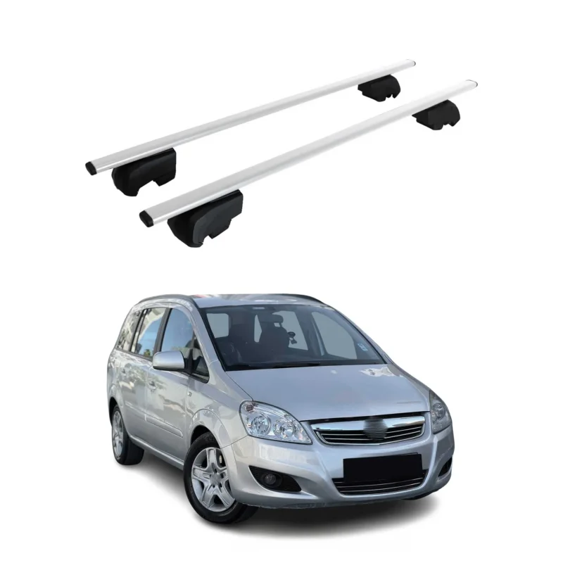 Dachträger Grundträger für Opel Zafira B 2005-2011 75kg Stahl Silber 2 tlg
