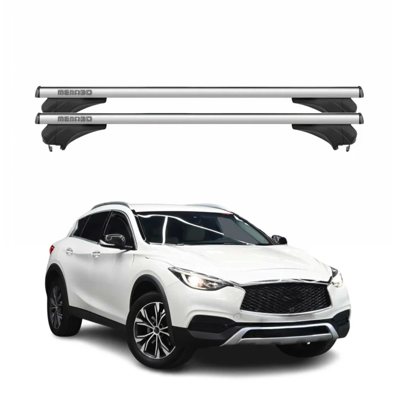 Menabo Dachträger Grundtäger für Infiniti QX30 2016-2019 Aluminium Silber 2 tlg