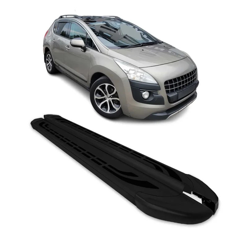 Trittbretter Seitenschweller Seitenbretter für Peugeot 3008 I 2008-2016 Schwarz