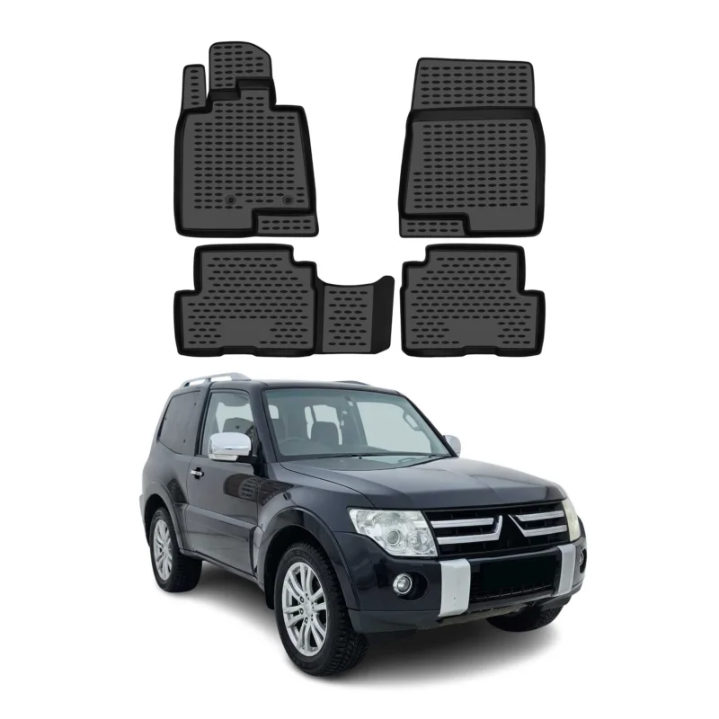 OMAC Gummimatten Fußmatten für Mitsubishi Pajero IV 2006-2018 3Tür Pre-FL TPE 4x