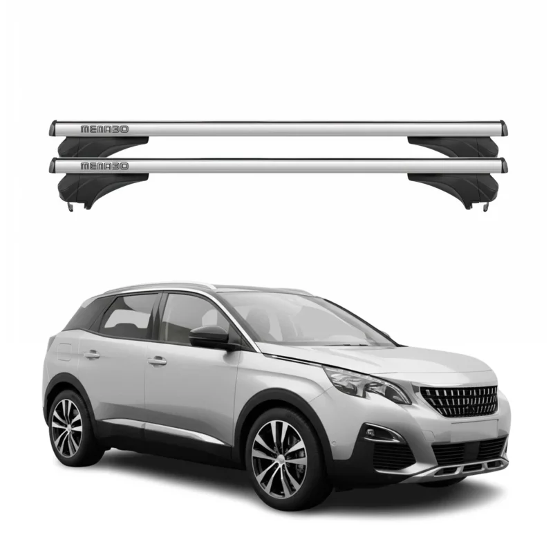 Menabo Dachträger Grundtäger für Peugeot 3008 2016-2024 Aluminium Silber 2 tlg