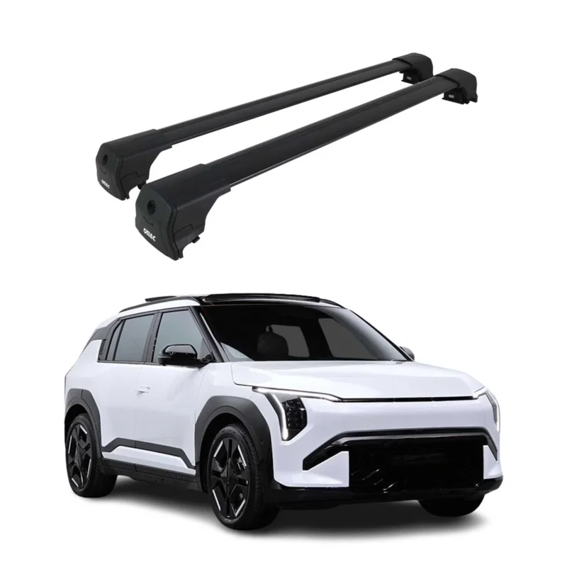 Dachträger Grundtäger für Kia EV3 2024-2026 75kg Aluminium Schwarz 2 tlg