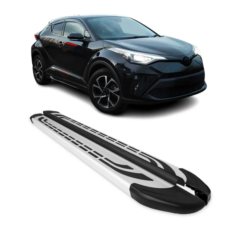 Trittbretter Seitenschweller Seitenbretter für Toyota C-HR Hybrid 2016-2023 Alu