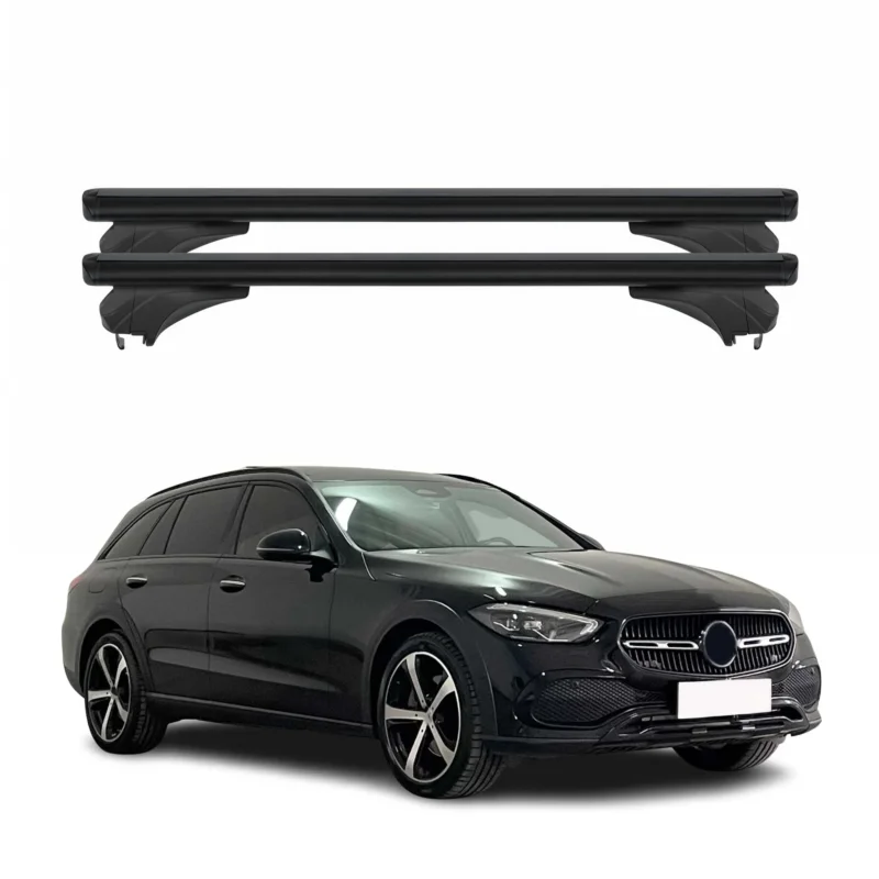 Menabo Dachträger für Mercedes C Klasse Kombi S206 2021-26 Aluminium Schwarz 2x