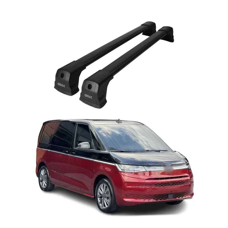 Dachträger Grundtäger für VW T7 Multivan 2021-2026 75kg Aluminium Schwarz 2x