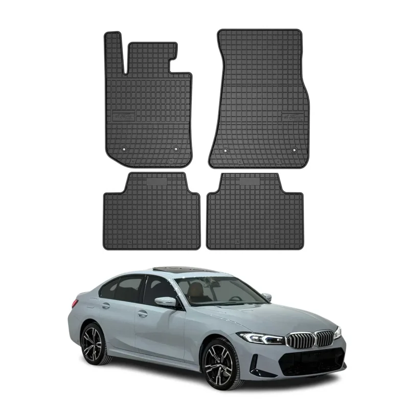 OMAC Gummi Fußmatten für BMW 3er Limo Touring G20 G21 2019-2026 Schwarz 4x