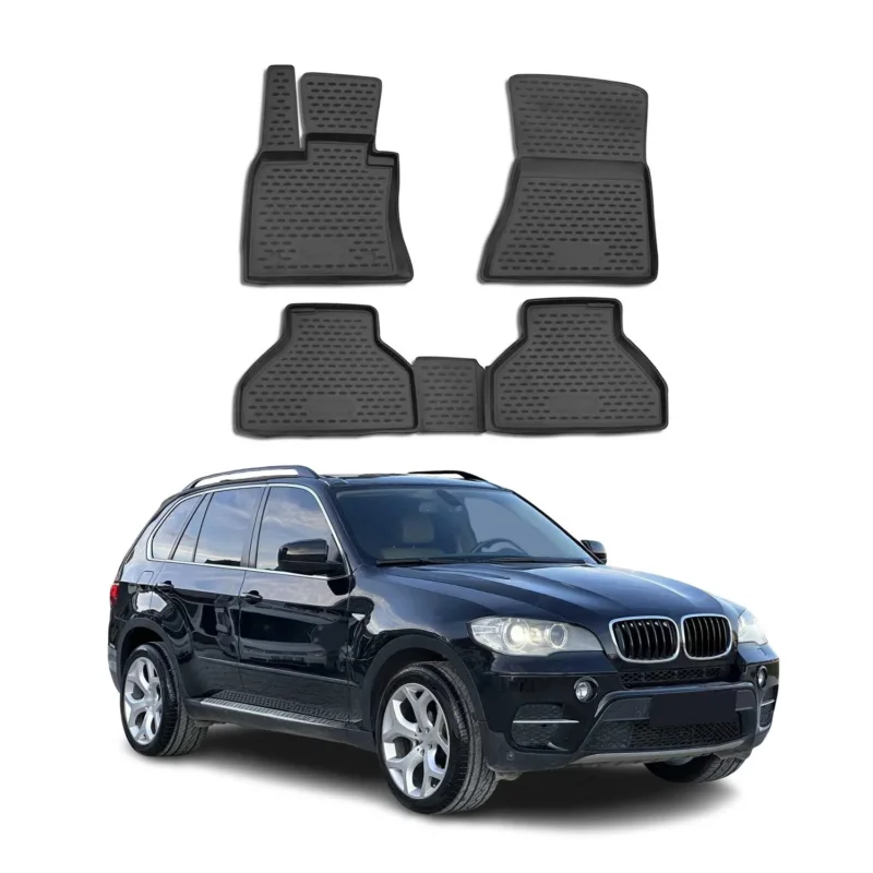 OMAC Gummimatten Fußmatten für BMW X5 E70 2007-2013 TPE Automatten Schwarz 4x
