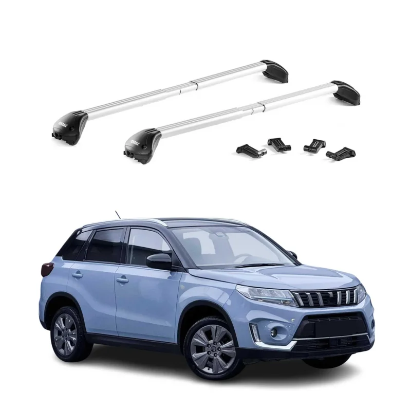 Dachträger Grundtäger für Suzuki Vitara mk4 2015-2026 100kg Alu Silber 2 tlg ABE