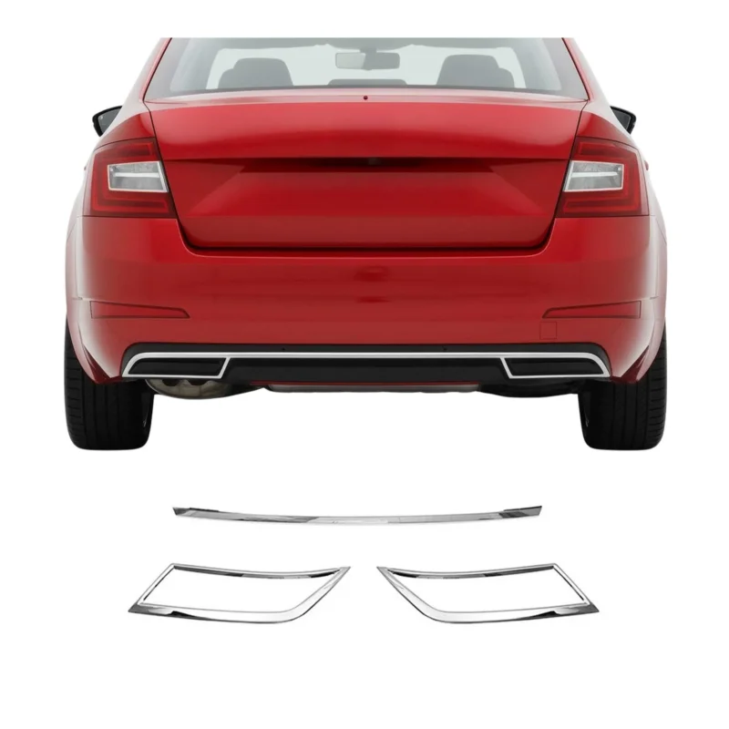 Kofferraumleiste Heckleiste für Skoda Octavia 2012-2019 Edelstahl Chrom 3tlg