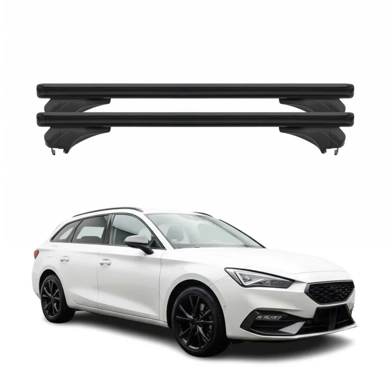Menabo Dachträger für Seat Leon IV Sporturer 2020-2026 Aluminium Schwarz 2 tlg