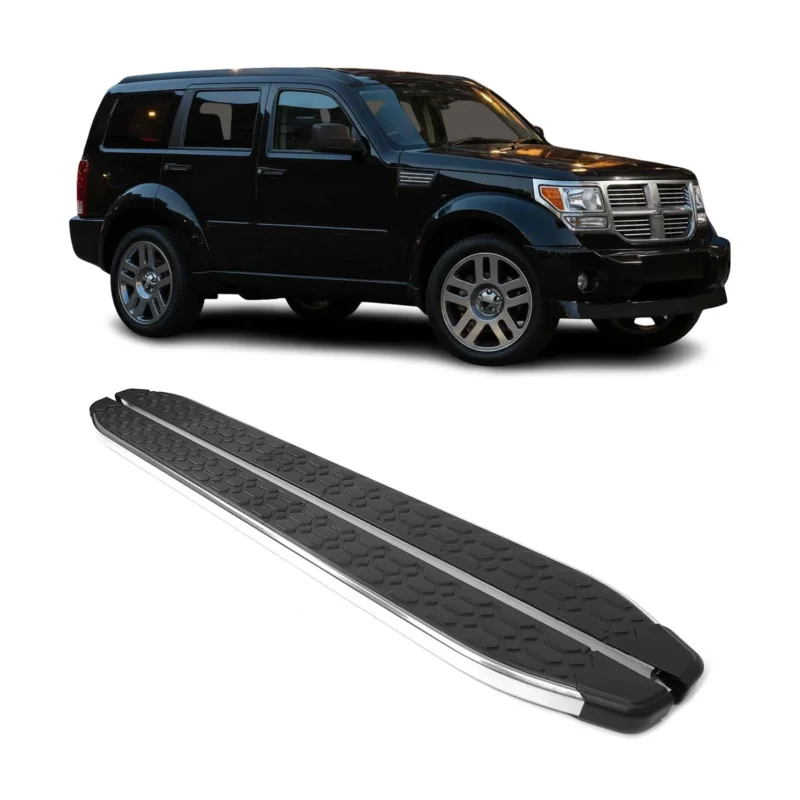 Trittbretter Seitenschweller für Dodge Nitro 2007-2011 Edelstahl Schwarz Silber