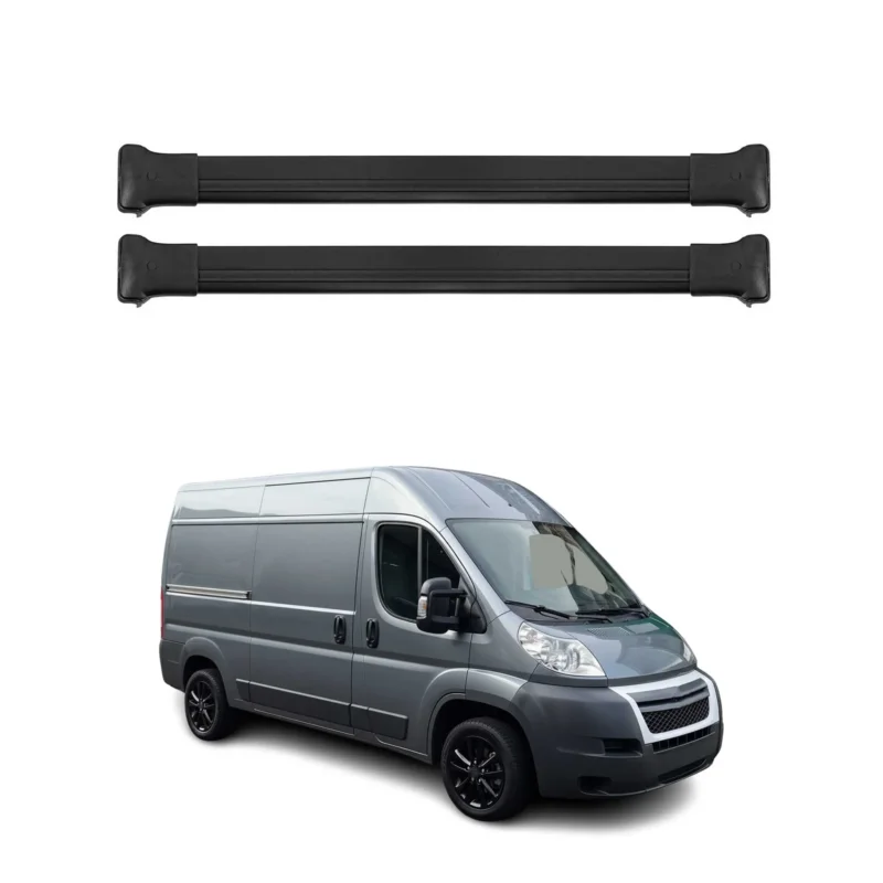 Dachträger Grundtäger für Citroen Jumper 2006-2024 75kg Aluminium Schwarz 2 tlg
