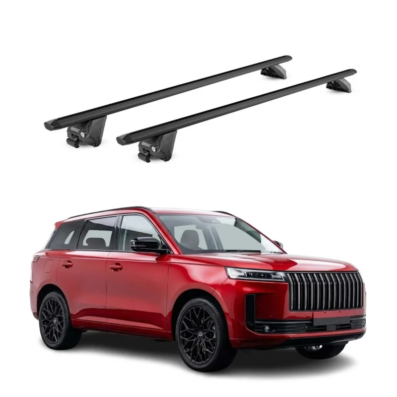 Dachträger Grundtäger für Jaecoo 5 2025-2026 100kg Aluminium Schwarz 2 tlg ABE