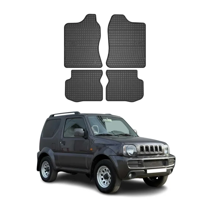 OMAC Gummi Fußmatten für Suzuki Jimny 1998-2018 Automatten Gummi Schwarz 4tlg