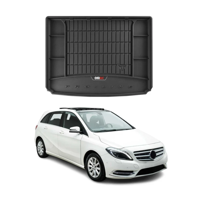 OMAC Gummi Kofferraumwanne für Mercedes B Klasse W246 2011-2018 TPE Schwarz