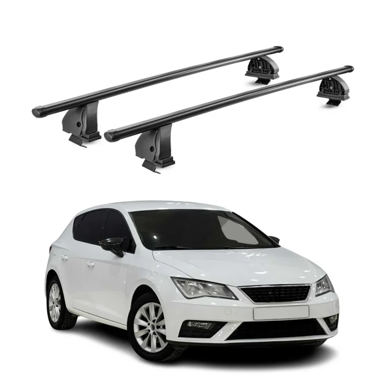 Stahl Dachträger für Seat Leon III 2012-2020 TÜV Abschließbar 2tlg Schwarz