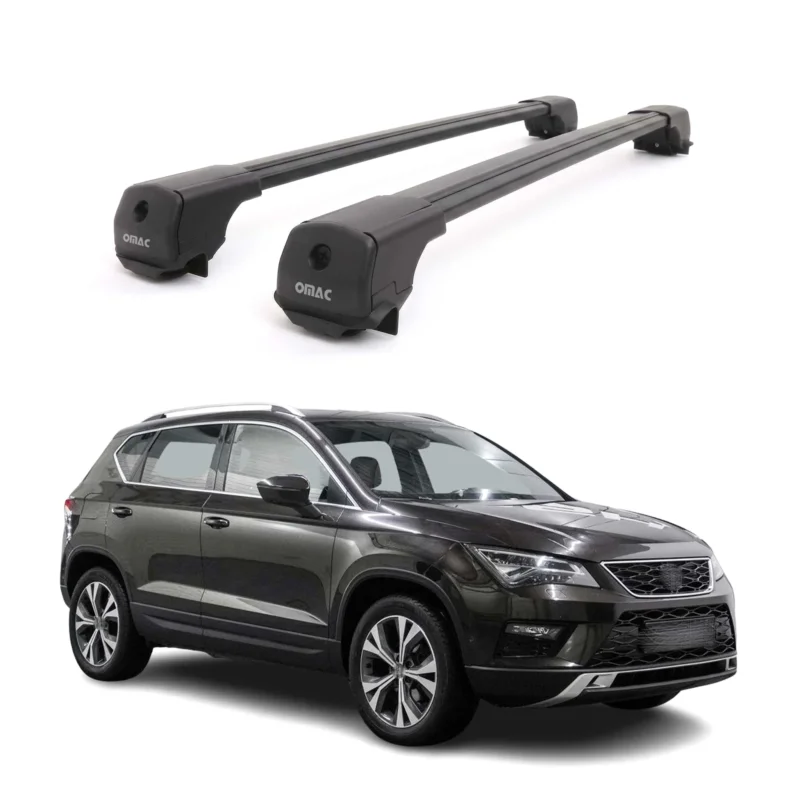Dachträger Grundträger für Seat Ateca 2016-2026 Aluminium 75kg Schwarz 2tlg