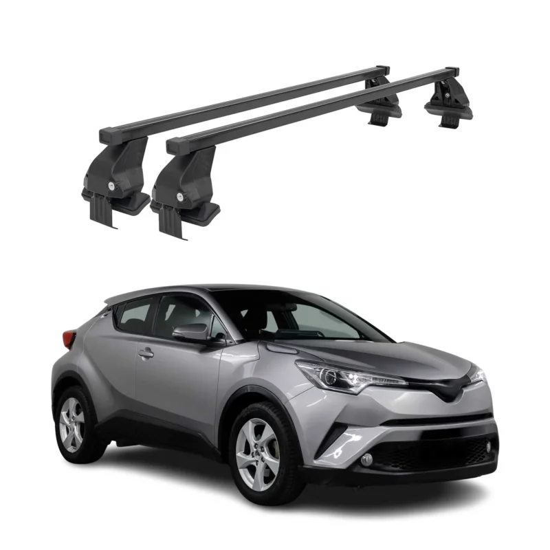 Menabo Dachträger Grundtäger für Toyota C-HR 2016-2023 50kg Stahl Schwarz 2 tlg