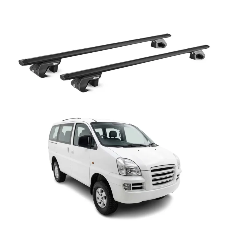 Dachträger Grundtäger für Hyundai H-1 I 1997-2007 90kg Aluminium Schwarz ABE