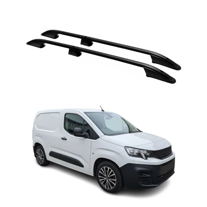 Dachreling Dachgepäckträger für Peugeot Partner 2018-2024 L1 Kurzer Alu Schwarz