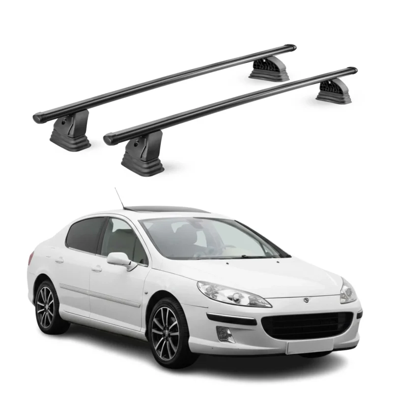 Stahl Dachträger für Peugeot 407 2004-2011 TÜV Abschließbar 75 kg 2tlg Schwarz
