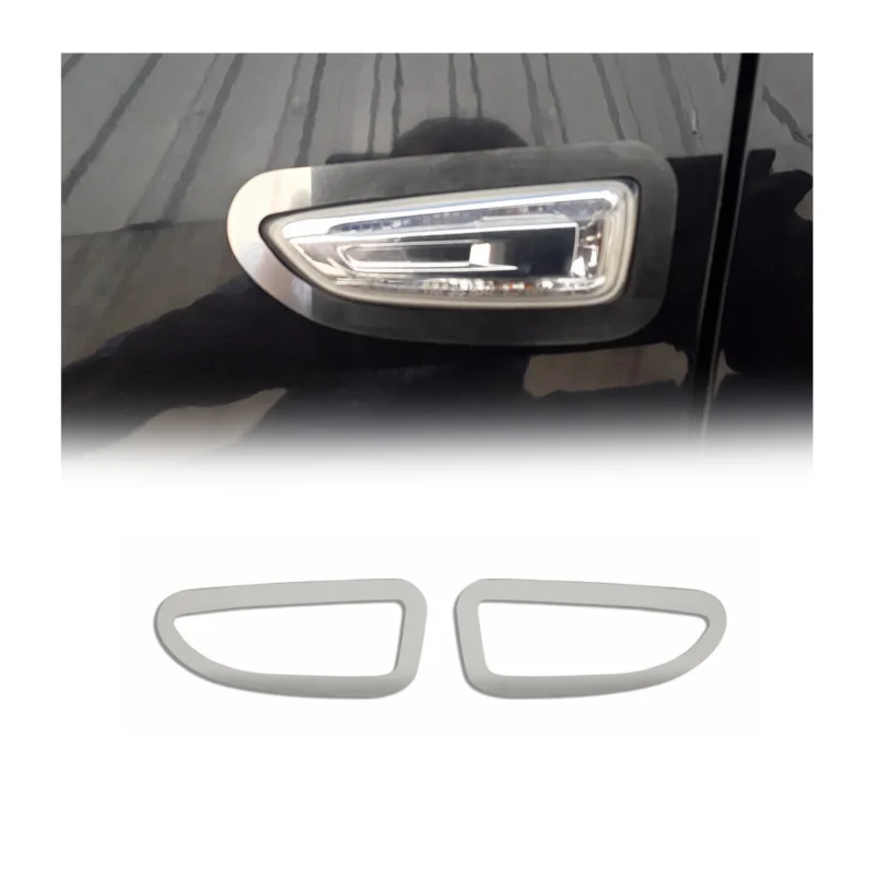 Blinkerrahmen Signalblende Seitenblinker für Opel Crossland X Edelstahl Chrom