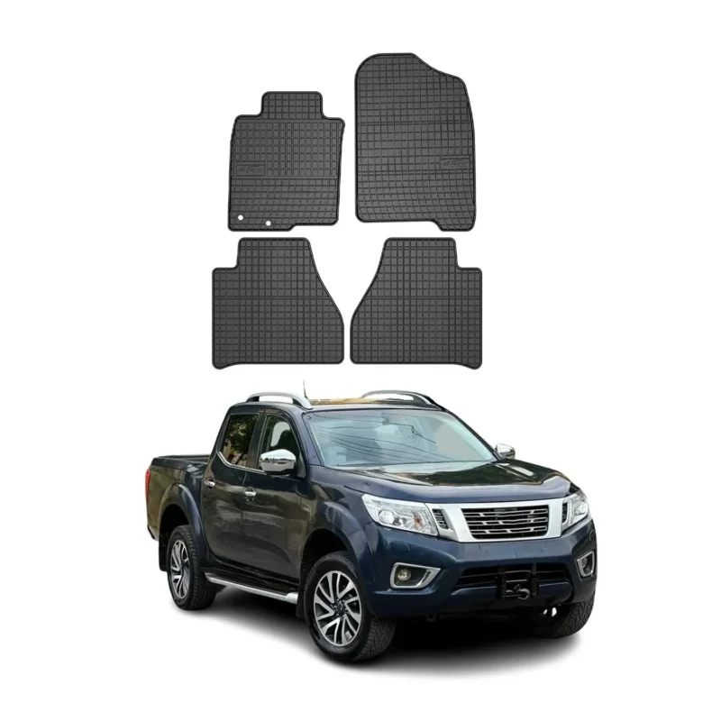 OMAC Gummi Fußmatten für Nissan Navara 2015-2023 Automatten Gummi Schwarz 4tlg
