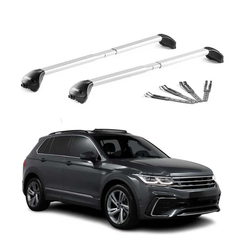 Dachträger Grundtäger für VW Tiguan Allspace II 2016-2023 100kg Alu Grau 2x ABE
