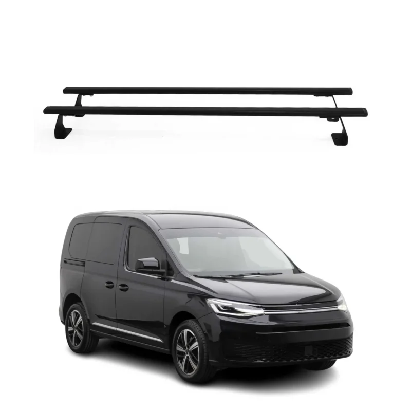 Dachträger Grundträger für VW Caddy V 2020-2026 75kg Stahl Schwarz 2 tlg