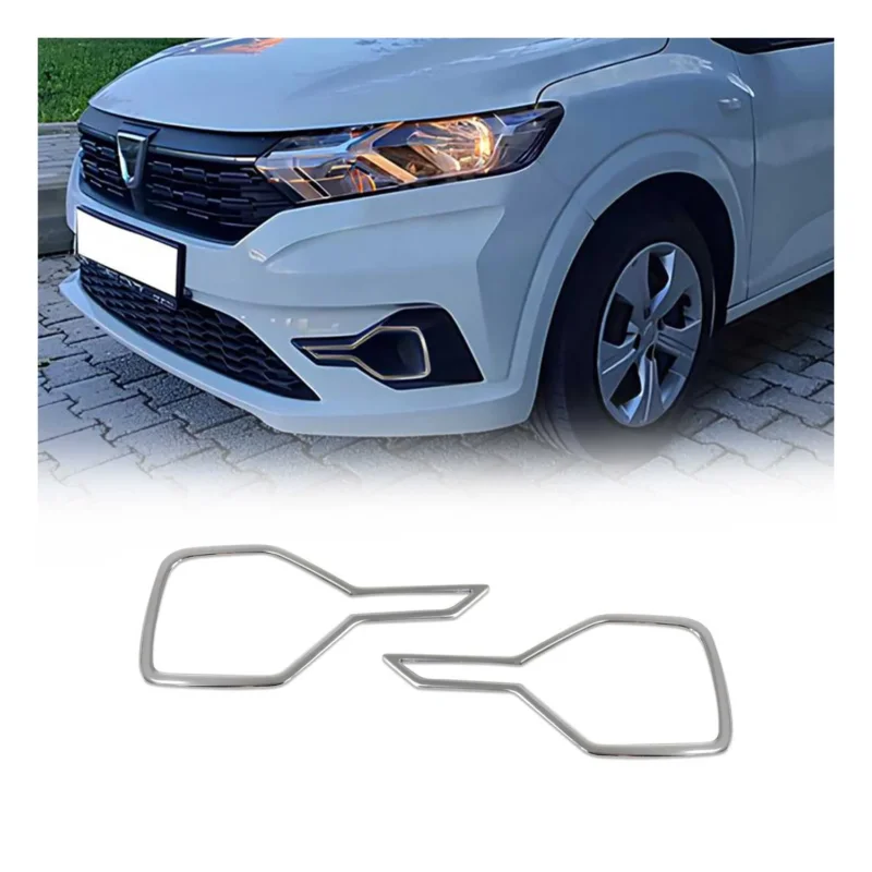 Nebelscheinwerfer Rahmen für Dacia Sandero III 2021-2026 Edelstahl Chrom 2x