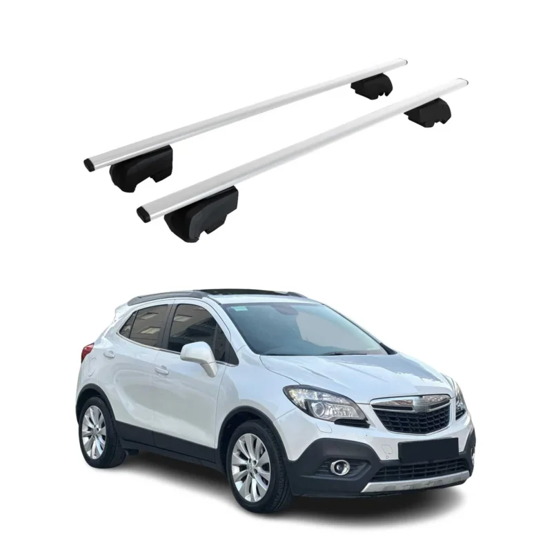 Dachträger Grundträger für Opel Mokka 2012-2016 75kg Stahl Silber 2 tlg