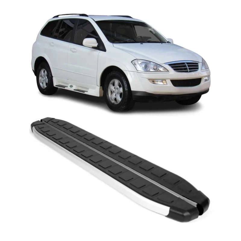 Seitenbretter Trittbretter für Ssangyong Kyron 2005-2015 Aluminium Schwarz