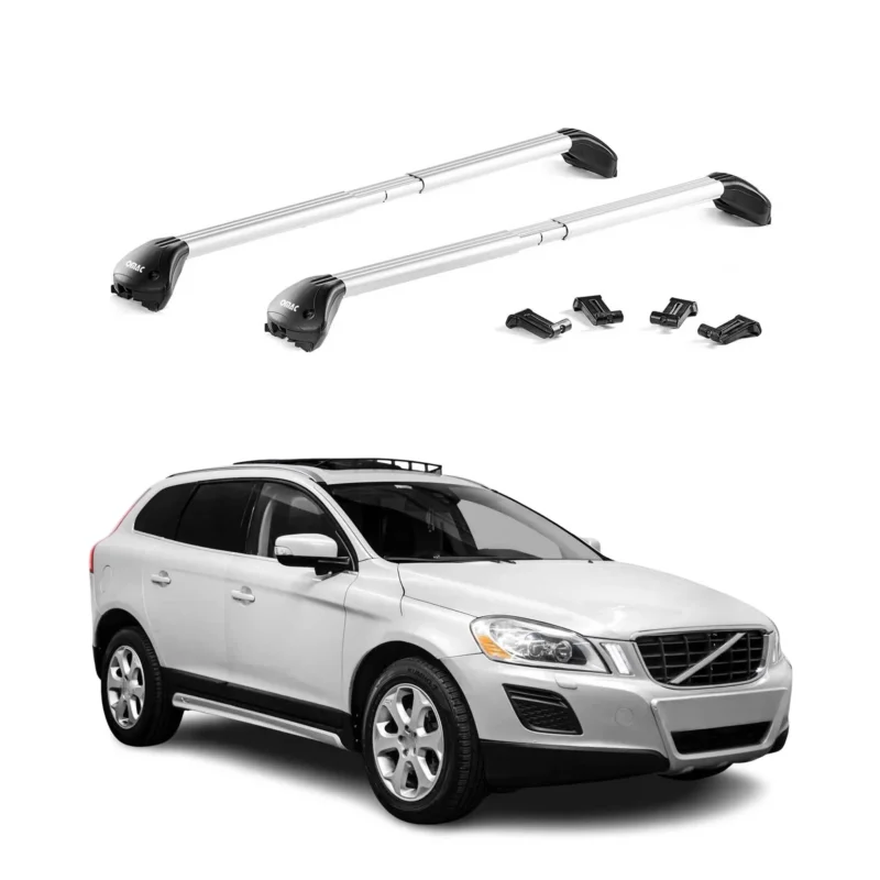 Dachträger Grundtäger für Volvo XC60 2008-2017 100kg Aluminium Silber 2 tlg ABE