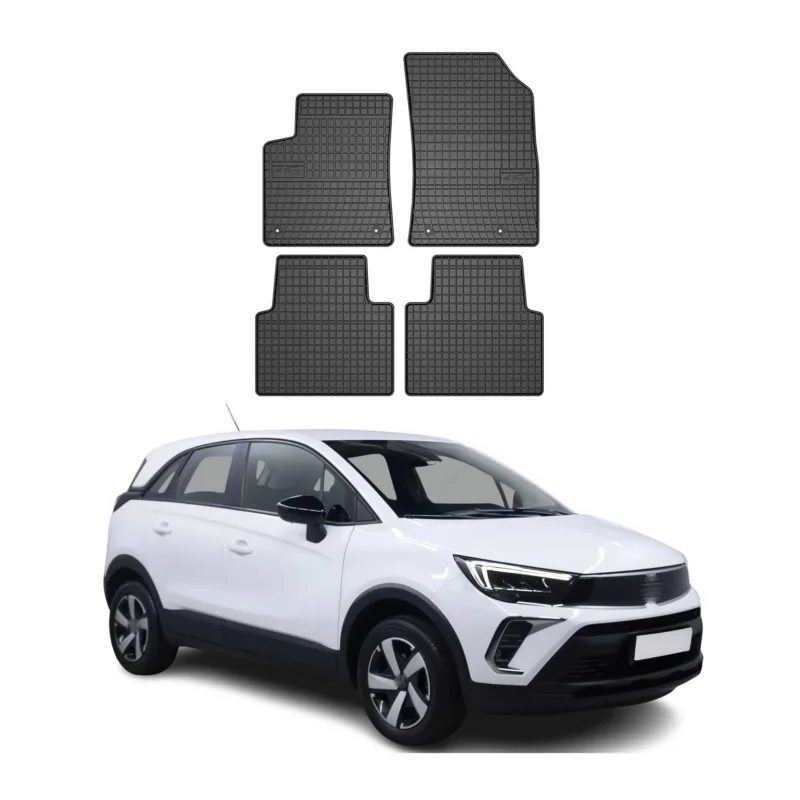 OMAC Gummi Fußmatten für Opel Crossland 2017-2024 Automatten Gummi Schwarz 4tlg