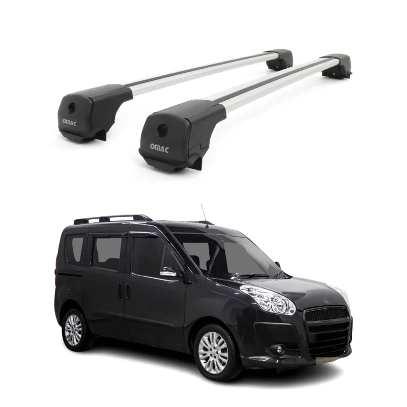 Dachträger Grundträger für Fiat Doblo II 2010-2021 Aluminium 75kg Grau 2tlg