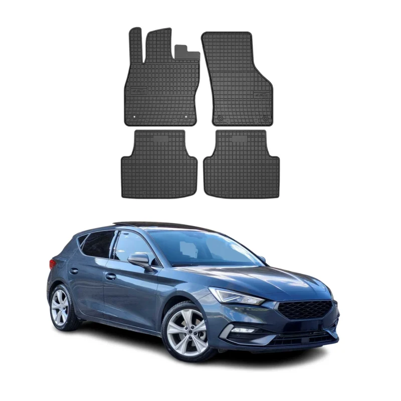 OMAC Gummi Fußmatten für Seat Leon 2020-2026 Automatten Gummi Schwarz 4tlg
