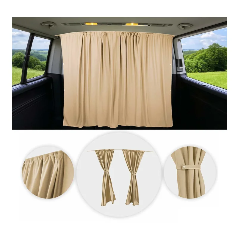 Maß Gardinen für Ford Transit Tourneo Custom L1 L2 Fahrerhaus Abtrennung Beige