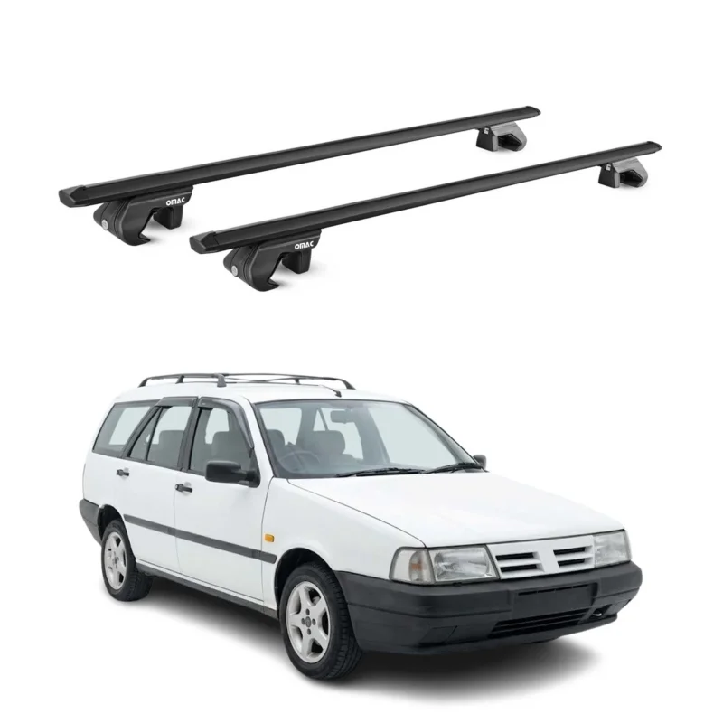 Dachträger Grundtäger für Fiat Tempra Kombi 1990-1996 90kg Aluminium Schwarz ABE