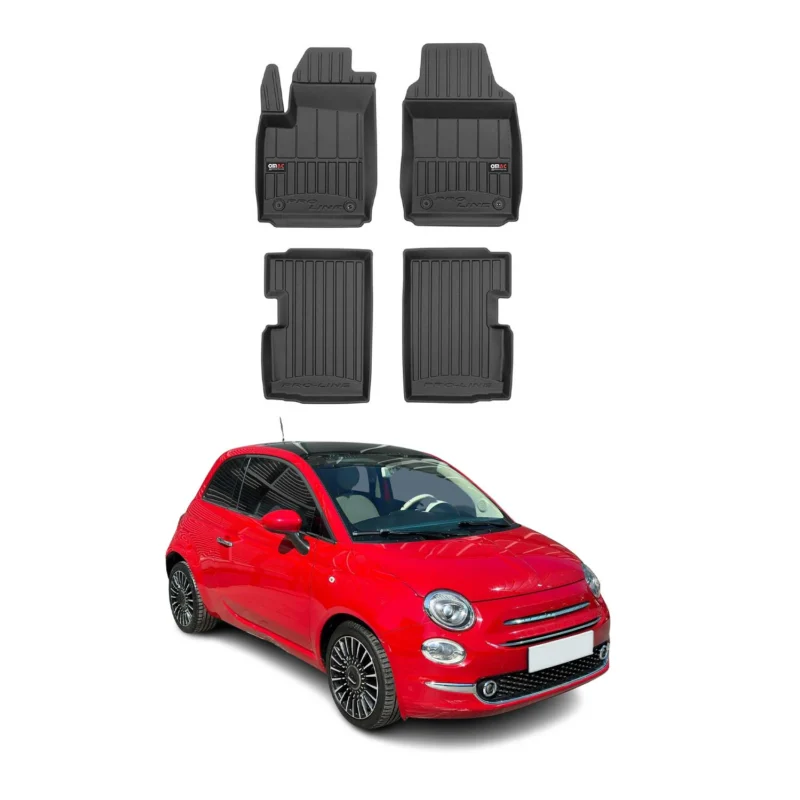 OMAC Gummi Fußmatten für Fiat 500 500C 2007-2026 Premium TPE Automatten 4tlg