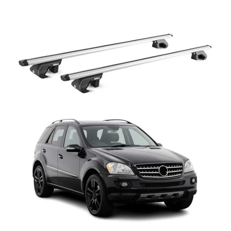 Dachträger Grundtäger für Mercedes M Klasse W164 2006-11 90kg Alu Silber 2x ABE