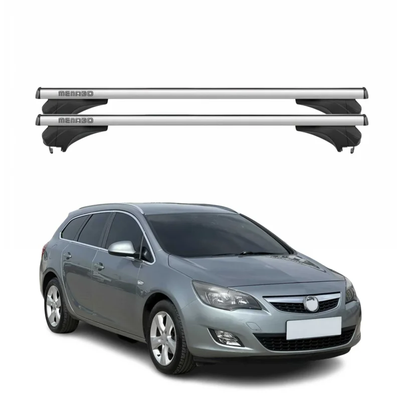Menabo Dachträger für Opel Astra J Sportourer 2010-2016 Aluminium Silber 2 tlg