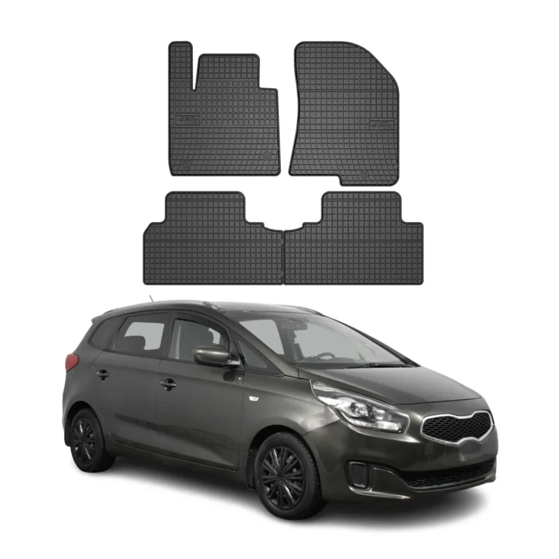 OMAC Gummi Fußmatten für Kia Carens 2013-2019 Automatten Gummi Schwarz 4tlg