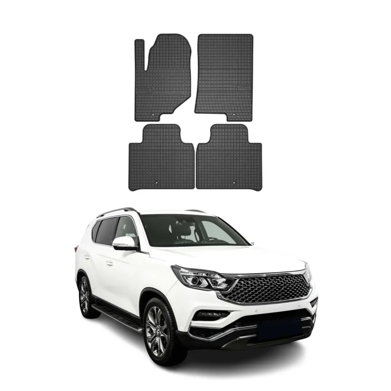 OMAC Gummi Fußmatten für Ssangyong Rexton 2017-2026 Automatten Gummi Schwarz 4x