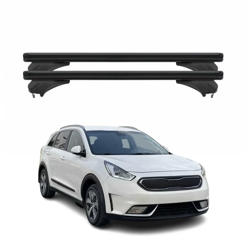 Menabo Dachträger Grundtäger für Kia Niro I 2017-2022 Aluminium Schwarz 2 tlg