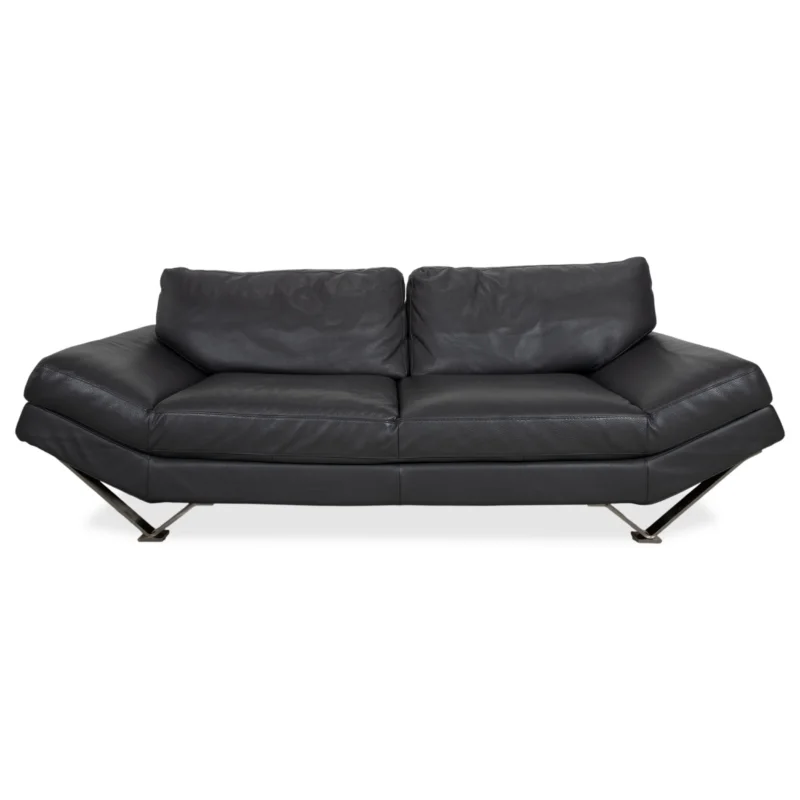 Natuzzi Relevé Leder Zweisitzer Anthrazit Sofa Couch