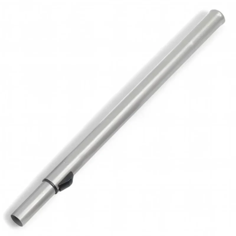 Silberner metallic staubsaugerschlauch mit schwarzem plastikanschluss für nilfisk teleskoprohr alu ø 32 mm